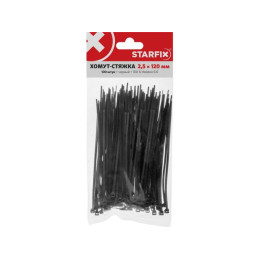 Хомут-стяжка 2.5х120 мм черный (100 шт в уп.) STARFIX