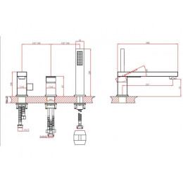 Смеситель для ванны (Lt) D35, серия Lily хром, a-five