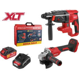 Набор аккум. инструмента WORTEX перфоратор + ушм в чем. ALL1 XLT SET СКИДКА -17%