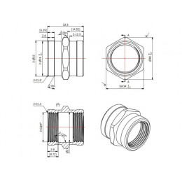 Муфта 3/4" вн.-вн., AV Engineering (инд. упак.)