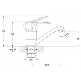 Смеситель для кухни D40-A, серия 350 ECONOCE
