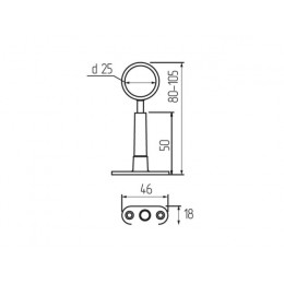 Держатель трубы d25 мм регулируемый торцевой хром STARFIX