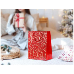 Пакет подарочный с ручками, 32х26х12 см., красный, серия Emma, PERFECTO LINEA