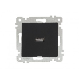 Розетка 1-ая USB (скрытая, без рамки) черная, RITA, MUTLUSAN