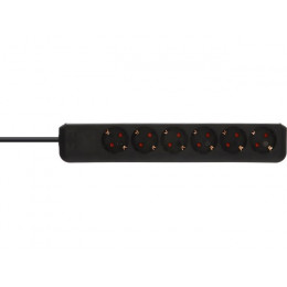 Удлинитель 1.5м (6 роз., 3.3кВт, с/з, ПВС) черный Brennenstuhl Eco-Line