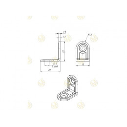 Кронштейн мебельный 22х22 мм, белый цинк (200 шт в коробе) STARFIX