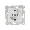 Розетка 1-ая (скрытая, без рамки, с/з, шторки) белая, RITA, MUTLUSAN