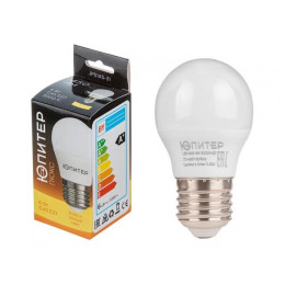 Лампа светодиодная G45 ШАР 6 Вт 170-240В E27 3000К ЮПИТЕР ЛЮКС