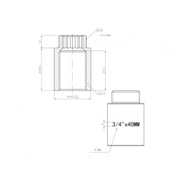 Удлинитель 3/4" вн.-нар. х 40 мм усиленный ХРОМ, AV Engineering (инд. упак.)