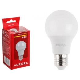 Лампа светодиодная A60 СТАНДАРТ 8Вт 230В E27 2700K AURORA