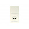 Блок выкл. 1 клав. + розетка (скрытая, б/з) бежевый, Стиль, BYLECTRICA