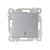 Выключатель проходной 1-клав. (скрытый, без рамки, винт. зажим) серебро, RITA, MUTLUSAN