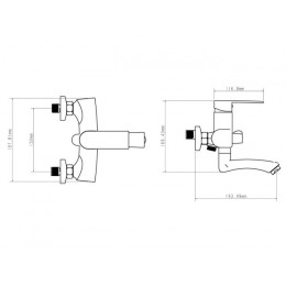 Смеситель для ванны D35-A, серия 270 белый, ECONOCE