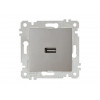 Розетка 1-ая USB (скрытая, без рамки) титан, RITA, MUTLUSAN