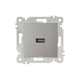 Розетка 1-ая USB (скрытая, без рамки) титан, RITA, MUTLUSAN