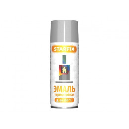 Краска-эмаль аэроз. термостойкая силиконовая серебристый STARFIX 520мл