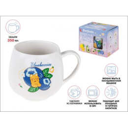 Кружка керамическая, 350 мл, Sweet fruits, черника, PERFECTO LINEA