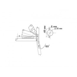 Петля угловая 165 градусов Slide-on STARFIX