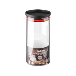 Банка для сыпучих продуктов стеклянная 1300 мл, серия CHEF, PERFECTO LINEA
