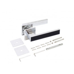 Ручка дверная АЛЛЮР АРТ "ЛАНА" CP/BL (86215) хром/черный ЗАЩИТ.ПЛЕНКА