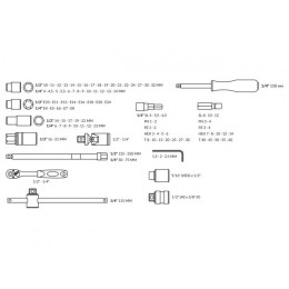 Набор головок и бит 108пр. ТРЕК