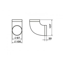 Колено воздуховода 121 круглых каналов d=100мм ZERNBERG