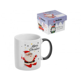 Кружка керамическая, в кор., 350 мл., MERRY CHRISTMAS-1, PERFECTO LINEA