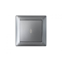 Выключатель 1 клав. проходной (скрытый, 10А) серебро, Стиль, Bylectrica