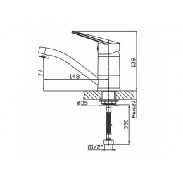 Смеситель для кухни D40, серия 140 eCon