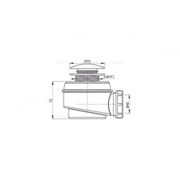 Сифон для душевого поддона CLICK/CLACK, металл, Alcaplast