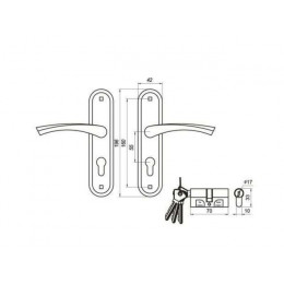 Замок врезной Омега ЗВ7.03 (серебро)