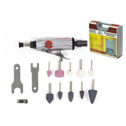 Пневмошлифмашина прямая ECO ADG25-6/3  с набором шарошек (25000 об/мин, 115л/мин)