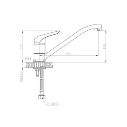 Смеситель для кухни (Lt) D35, серия KOR AV Engineering