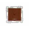 Выключатель 1-клав. (с подсветкой, скрытый, без рамки, винт. зажим) орех, RITA, MUTLUSAN