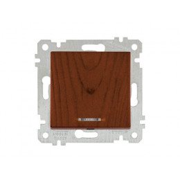 Выключатель 1-клав. (с подсветкой, скрытый, без рамки, винт. зажим) орех, RITA, MUTLUSAN