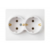 Розетка 2-ая (скрытая, с/з) белая, Мастер, BYLECTRICA