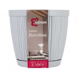Горшок для цветов с прикорневым поливом, 1,8 л., Barcelona, утренний туман, InGreen