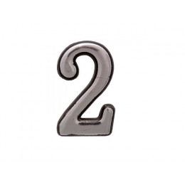 Цифра дверная АЛЛЮР БОЛЬШАЯ пластик "2" хром