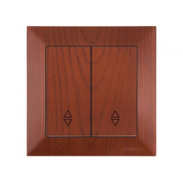 Выключатель проходной 2-клав. (скрытый, винт. зажим) вишня, DARIA, MUTLUSAN