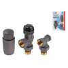 Комплект кранов осевой 1/2" для радиатора Серый, AV Engineering (инд. упак.)