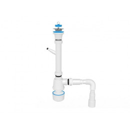 Сифон для кухни с выпуском 70мм, с отводом для стир. маш., с гибкой трубой 1 1/2" - 40/50, AV