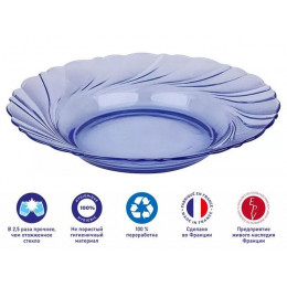 Тарелка глубокая суповая стеклянная, 215 мм, серия Beau Rivage Marine, DURALEX (Франция)