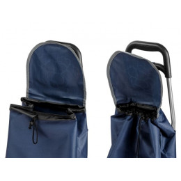 Сумка-тележка хозяйственная на колесах 20 кг, синяя, цветок, PERFECTO LINEA