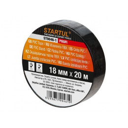 Изолента ПВХ 18ммх20м черная STARTUL PROFI (ST9046-1)