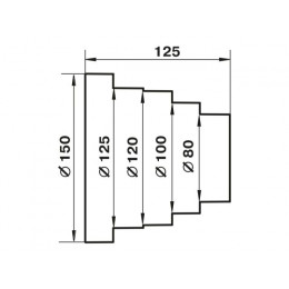Переходник воздуховода 310 80/100/120/125/150мм ZERNBERG