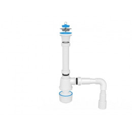 Сифон для кухни с прикручивающимся выпуском 70мм,  с гибкой трубой 1 1/2" - 40/50мм, AV Engineering