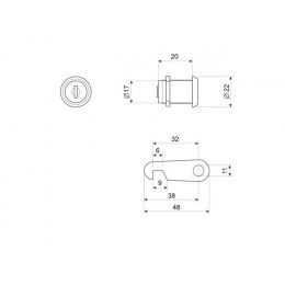 Замок врезной СТАНДАРТ почтовый ЗП20мм В СБОРЕ