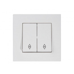 Выключатель проходной 2-клав. (скрытый, пруж. зажим) белый, RITA, MUTLUSAN