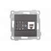 Розетка телефонная 1хRJ12 (скрытая, без рамки) дымчаиая, RITA, MUTLUSAN