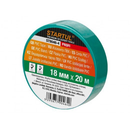 Изолента ПВХ 18ммх20м зеленая STARTUL PROFI (ST9046-4)